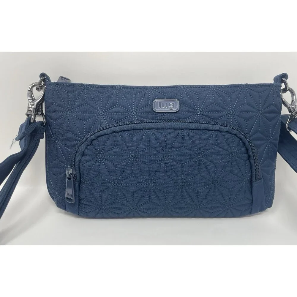 Lug Blue Nylon Lightweight Crossbody Purse Diamond Quilted Small - Picture 1 of 8